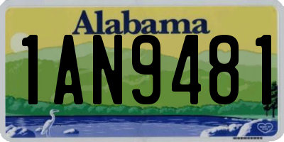 AL license plate 1AN9481