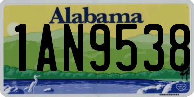 AL license plate 1AN9538