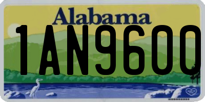 AL license plate 1AN9600