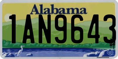 AL license plate 1AN9643