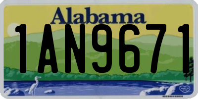 AL license plate 1AN9671