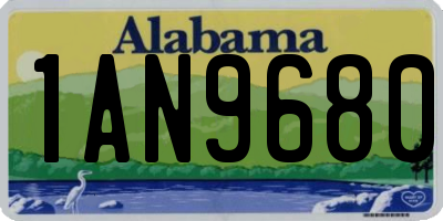 AL license plate 1AN9680
