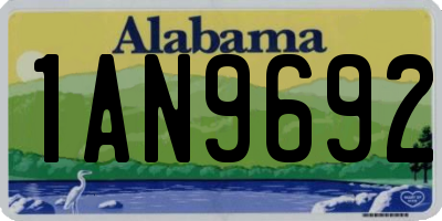 AL license plate 1AN9692