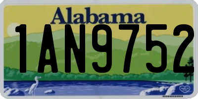 AL license plate 1AN9752