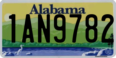 AL license plate 1AN9782