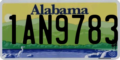 AL license plate 1AN9783