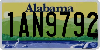 AL license plate 1AN9792