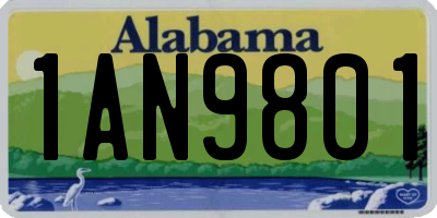 AL license plate 1AN9801