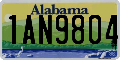 AL license plate 1AN9804