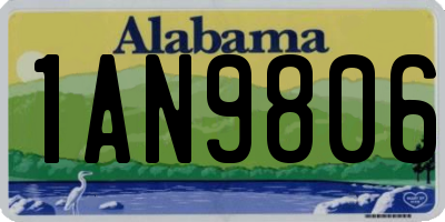 AL license plate 1AN9806