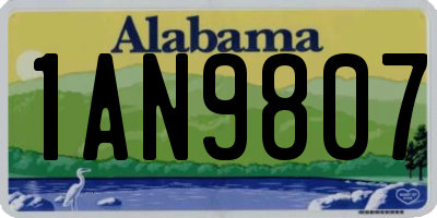 AL license plate 1AN9807