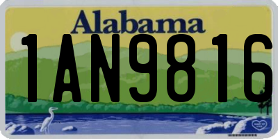 AL license plate 1AN9816