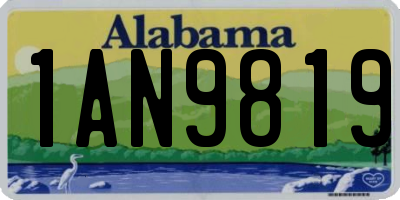 AL license plate 1AN9819