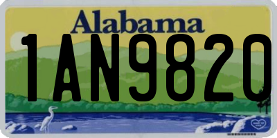 AL license plate 1AN9820