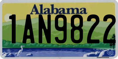 AL license plate 1AN9822