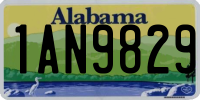 AL license plate 1AN9829