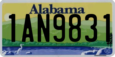 AL license plate 1AN9831