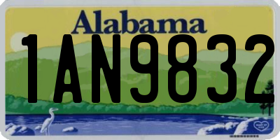 AL license plate 1AN9832