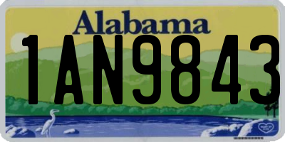 AL license plate 1AN9843