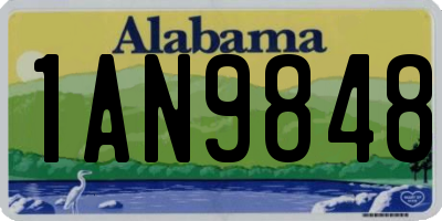AL license plate 1AN9848