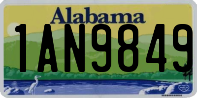 AL license plate 1AN9849