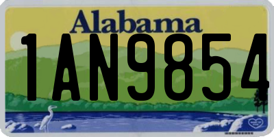 AL license plate 1AN9854