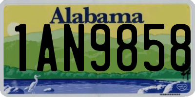 AL license plate 1AN9858