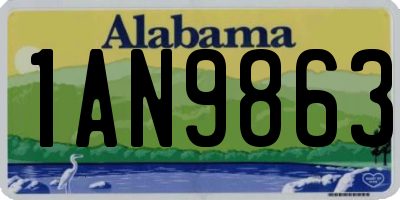 AL license plate 1AN9863