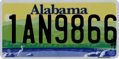 AL license plate 1AN9866