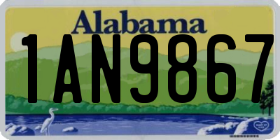 AL license plate 1AN9867