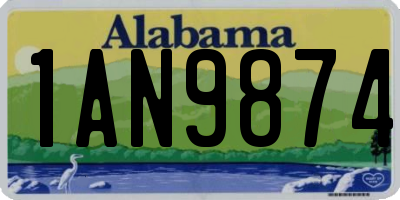 AL license plate 1AN9874