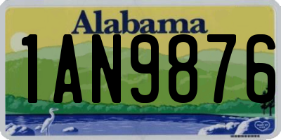 AL license plate 1AN9876
