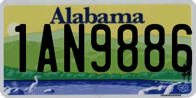 AL license plate 1AN9886