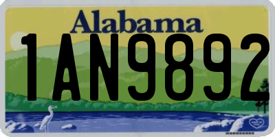 AL license plate 1AN9892