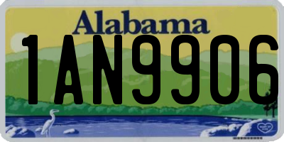 AL license plate 1AN9906