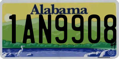 AL license plate 1AN9908