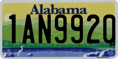 AL license plate 1AN9920