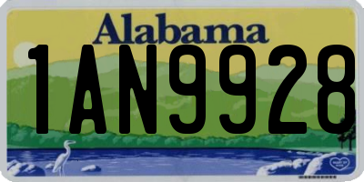 AL license plate 1AN9928