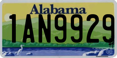 AL license plate 1AN9929