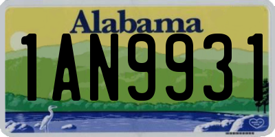 AL license plate 1AN9931