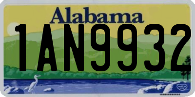 AL license plate 1AN9932