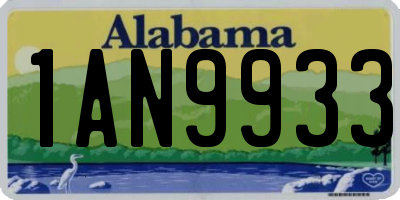 AL license plate 1AN9933