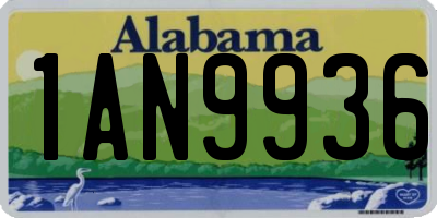 AL license plate 1AN9936