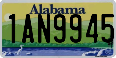 AL license plate 1AN9945