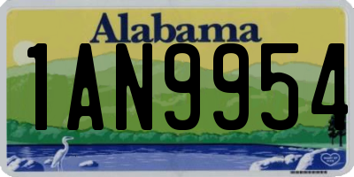 AL license plate 1AN9954