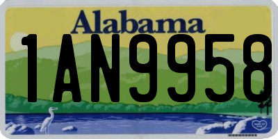 AL license plate 1AN9958