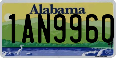 AL license plate 1AN9960