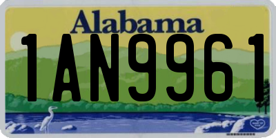 AL license plate 1AN9961