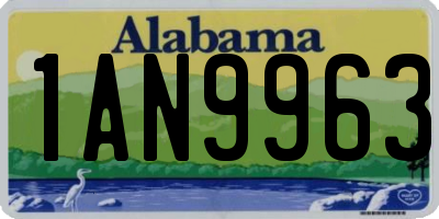 AL license plate 1AN9963