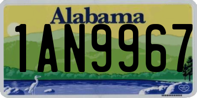 AL license plate 1AN9967